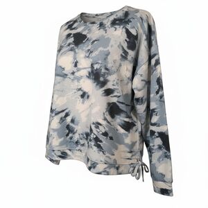 Stylish Women's Tie-Dye Sweatshirt - Black and White